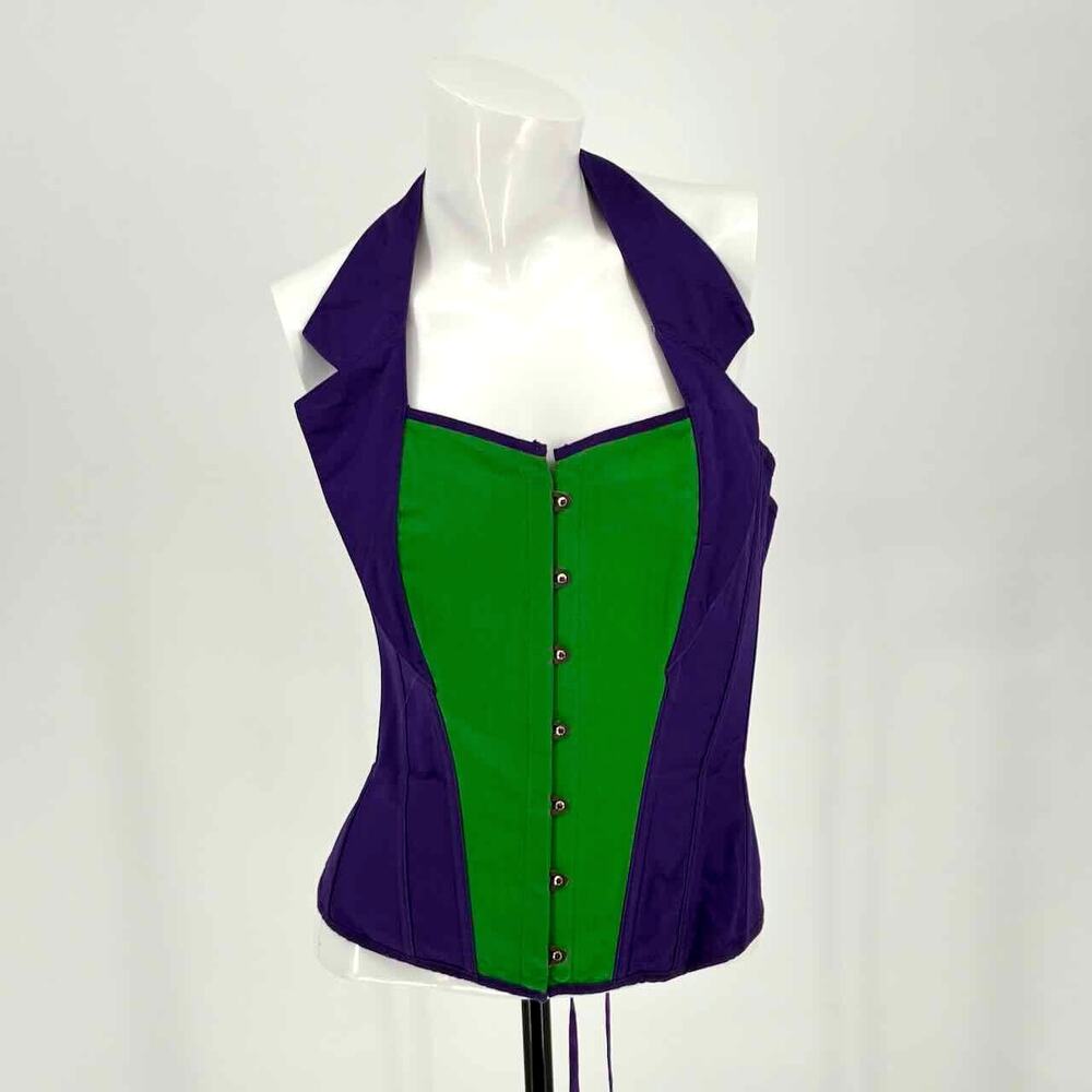 Hot Topic DC Comics The Joker Purple & Green Cotton Corset - Size L/XL